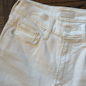 Mother White Denim Jeans high waisted rider jeans 25